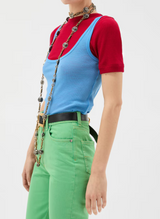 Embroidered Ribbed Wool Tank Top