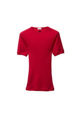 Embroidered Wool Ribbed Knit T-Shirt