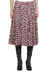 CHECKED PLEATED SKIRT