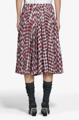 CHECKED PLEATED SKIRT