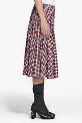 CHECKED PLEATED SKIRT