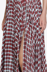 CHECKED PLEATED SKIRT