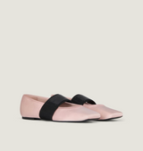 Sliced Square ballerinas in satin