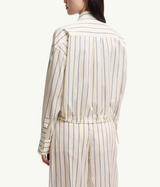 Striped Cotton & Silk Long Sleeve Shirt