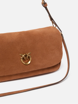 Love Bag Click Soft Horizontal Handle medium crossbody bag in suede