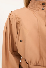 GATHERED CROPPED JACKET IN COTTON POPLIN