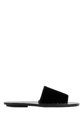 Studded velvet slides black