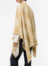 Check Wool Silk Cashmere Cape