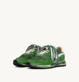 REELWIND SUPER VINTAGE SNEAKERS IN WHITE AND GREEN SUEDE AND NYLON