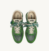 REELWIND SUPER VINTAGE SNEAKERS IN WHITE AND GREEN SUEDE AND NYLON