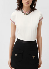 Jacquard Stretch Cotton-Jersey T-Shirt