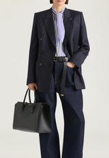 Double-breasted striped jacket in wool