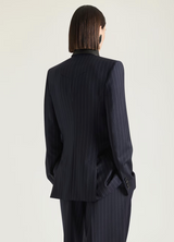 Double-breasted striped jacket in wool