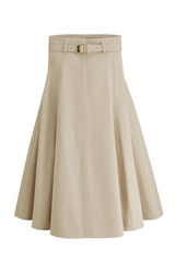 Mid-Length Belted Skirt