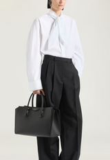 Cocoon shirt in poplin with bow