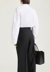 Cocoon shirt in poplin with bow