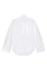 Cocoon shirt in poplin with bow