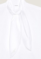 Cocoon shirt in poplin with bow