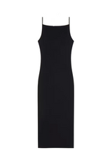 Sliced midi dress in crepe cady