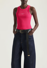 Slim fit tank top in cotton with Givenchy Paris print