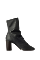 GLOVE ANKLE BOOTS WITH 80MM HEEL IN LEATHER