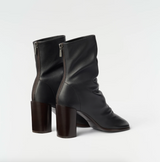 GLOVE ANKLE BOOTS WITH 80MM HEEL IN LEATHER