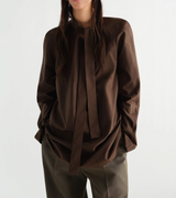 ASCOT BLOUSE IN WASHED COTTON SILK