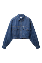 Chambray Denim Crop Shirt