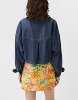 Chambray Denim Crop Shirt