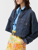 Chambray Denim Crop Shirt
