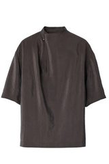 SOFT COLLAR TOP IN DRY SILK