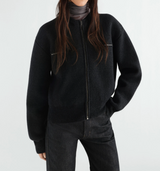ZIPPED TOP IN ALPACA WOOL BLEND