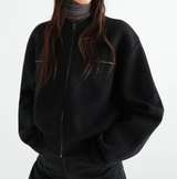 ZIPPED TOP IN ALPACA WOOL BLEND