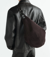 LARGE QUIVER CLIP BAG IN SUEDE LEATHER