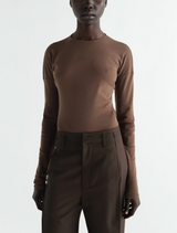 LONG-SLEEVE BALLERINA-STYLE TOP IN MESH JERSEY