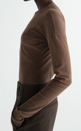 LONG-SLEEVE BALLERINA-STYLE TOP IN MESH JERSEY