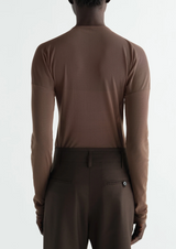 LONG-SLEEVE BALLERINA-STYLE TOP IN MESH JERSEY
