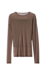 LONG-SLEEVE BALLERINA-STYLE TOP IN MESH JERSEY