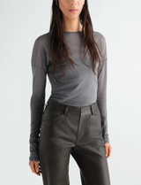 LONG-SLEEVE BALLERINA-STYLE TOP IN MESH JERSEY