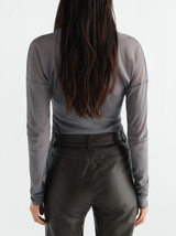 LONG-SLEEVE BALLERINA-STYLE TOP IN MESH JERSEY