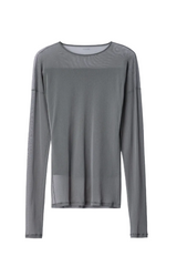 LONG-SLEEVE BALLERINA-STYLE TOP IN MESH JERSEY