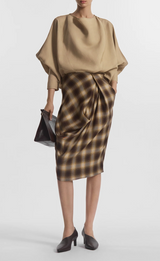 Draped Tunic Top in Viscose Silk