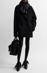 Rounded peacoat black