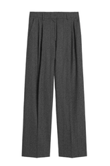 Herringbone double-pleat trousers grey melange