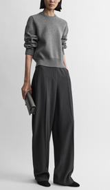 High-waist trousers washed black