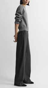 High-waist trousers washed black