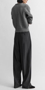 High-waist trousers washed black
