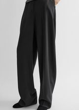 High-waist trousers washed black