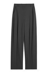 High-waist trousers washed black