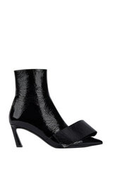 Twisted Ribbon ankle boots in shiny naplack leather